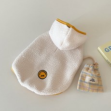 BYDAMSOOMI 狗魔術貼連帽衫, 象牙色（微笑）