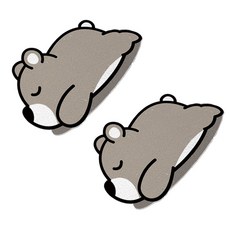 Avad 卡通浴室防滑線圈地墊 80 x 120 cm, 灰熊, 2個