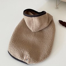 BYDAMSOOMI 狗魔術貼連帽衫, 米色（泰迪熊）