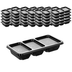大成企業 PT 醬料小菜三格容器 黑色 180 x 90 x 30 mm, 1入, 200個