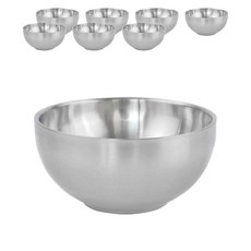 kitchen U 霧面不鏽鋼雙層麵碗 8入, 單一顏色, 1套