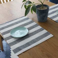 주방 인테리어 소품 테이블 매트 2p, 스트라이프패턴, 320 x 450 x 10 mm