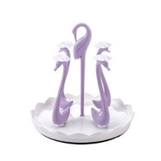 루미미루 백조 회전 컵 홀더 24 x 27 cm, 퍼플, 1개