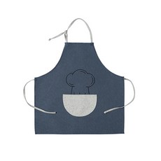 吊帶式簡約圍裙 E21-15, 麻花海軍藍, 1個