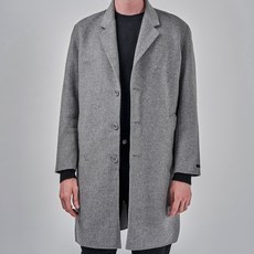 HAIHU 男士手工羊毛單排扣大衣