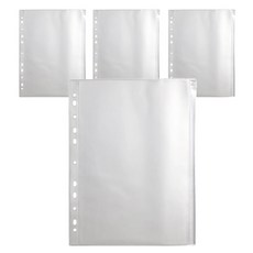 Hihaba 活頁夾補充內頁 拉鍊袋 透明 225 x 296 mm, 4個, 1枚入