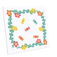 HTP 傳統花紋磁磚 K0518 1000918 花朵圖案 植物圖案, 混合色, 1個