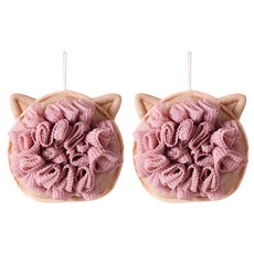 Itemtrade 花朵造型雙面起泡手套, 02 粉紅色, 2個, 1入