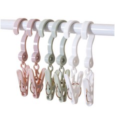 掛勾曬衣夾白色 2入+綠色 2入+粉色 2入, 1套