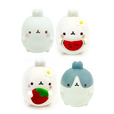Molang 可愛動物紓壓公仔4件組, 混色