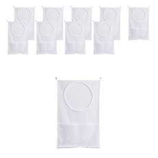 壁掛式衣物收納袋, 白色的, 10個