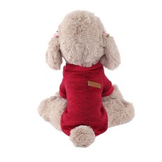 可愛棉質寵物毛衣, 12 酒紅色, 1個