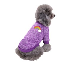 可愛棉質寵物毛衣, 13 紫色彩虹, 1個