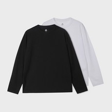 Basic House 男士純棉高密度長袖 T 卹套裝 2 件 LATS0102