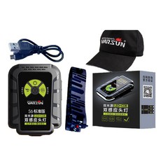 폰슈 LED 센서 초광택 헤드랜턴 TESG007 세트 02번, 블랙, 1개