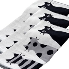 MUDAS 貓咪印花擦手巾 洗臉毛巾, 灰色, 3個