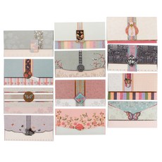 TOCTOC 傳統印花信封 第1款 6入+第2款 6入, 混色, 1SET_EN