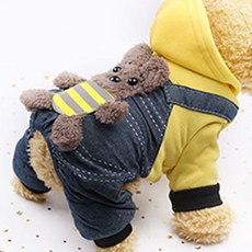 寵物超萌圍棋子玩偶連帽外套, 黃色