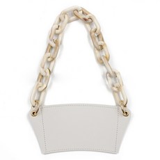 Bluefog攜帶式皮革咖啡杯套 32 米色 珍珠鍊, 1個, 1入