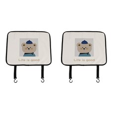 印花汽車座椅防踢墊, 帽子熊款, 2入