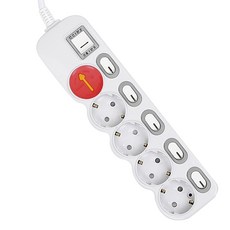 OZ多功能延長線節電5孔延長線 16A+安全蓋 隨機出貨, 1套, 1.5m