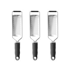 握把手柄不鏽鋼手持型起司研磨器 細型 黑色, 3個