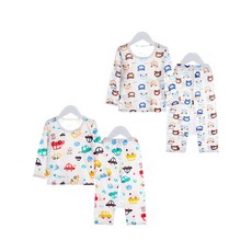 조이멀티 엠케이 남아용 쿨 해피 데일리 신생아 긴팔 실내복 상하의 2세트