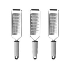 握把手柄不鏽鋼手持型起司研磨器 粗型 灰色, 3個