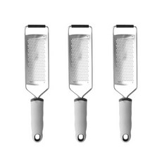 握把手柄不鏽鋼手持型起司研磨器 細型 灰色, 3個