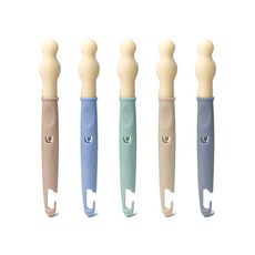 lieto 奶嘴刷 5入, 現代藍+現代棕+現代灰+現代黃+現代卡其色, 1組