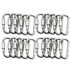 高強度鋁製登山扣 20入, 20深銀