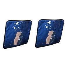 印花汽車座椅防踢墊, 星空貓款, 2入