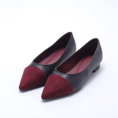 여성용 마이팝 투톤 콤비 플랫 펌프스