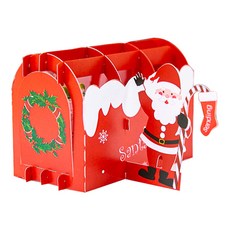 Leeum-Dream 3D聖誕老人立體立體卡片, 白紅, 1個