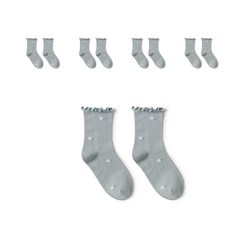 孕婦可愛花朵舒適襪 藍色, 5雙