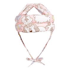 JOY MULTI 孩童印花頭部防撞帽, 動物園款 粉色, 1個