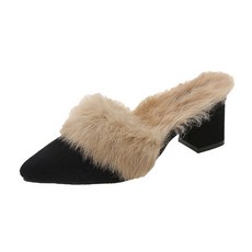 TCR 여성용 로닌 42번 뾰족 털 슬리퍼