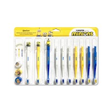 Minions Figure 兒童牙刷 白色 4p+黃色 3p+藍色 3p 套組, 混色, 1組