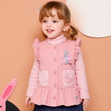 milk mile 孩童荷葉邊造型下擺兔子裝飾背心