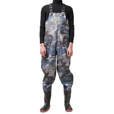 高級款釣魚灘塗防水及胸涉水褲, 05 海軍藍迷彩胸像大口袋版 43