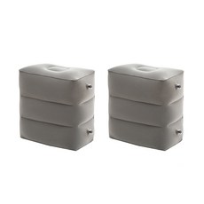 SCHWARZ 車用旅行充氣腳墊, 灰色, 2個