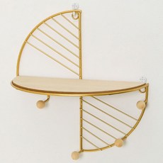 Bitsol 簡約鐵製臥室客廳牆面收納架, 金色