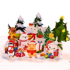 Ieum Dream 3D 彈出式聖誕賀卡, 白色的, 1個