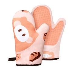 造型矽膠隔熱手套, 粉色的, 1套