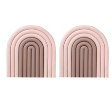 可拆式彩虹造型隔熱墊, 漸變粉色, 2個