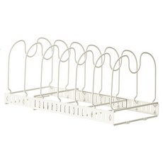 YMJ 收納平底鍋整理架, 白色, 1個, 1層