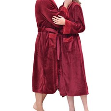 長版浴袍 L, 03 酒紅色, 1個