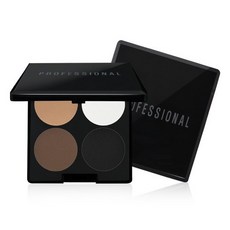 REVECEN Professional 4色眼影盤, White+Beige+Brown+Black, 1入