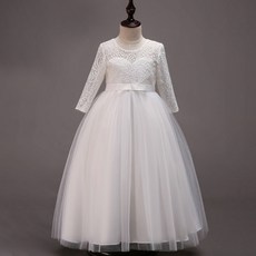 女童腰部蝴蝶結長洋裝