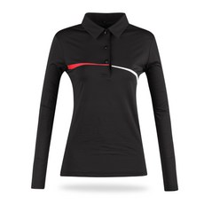 LUCEN 女款立領線條長袖高爾夫球Polo衫 BLU1A601W